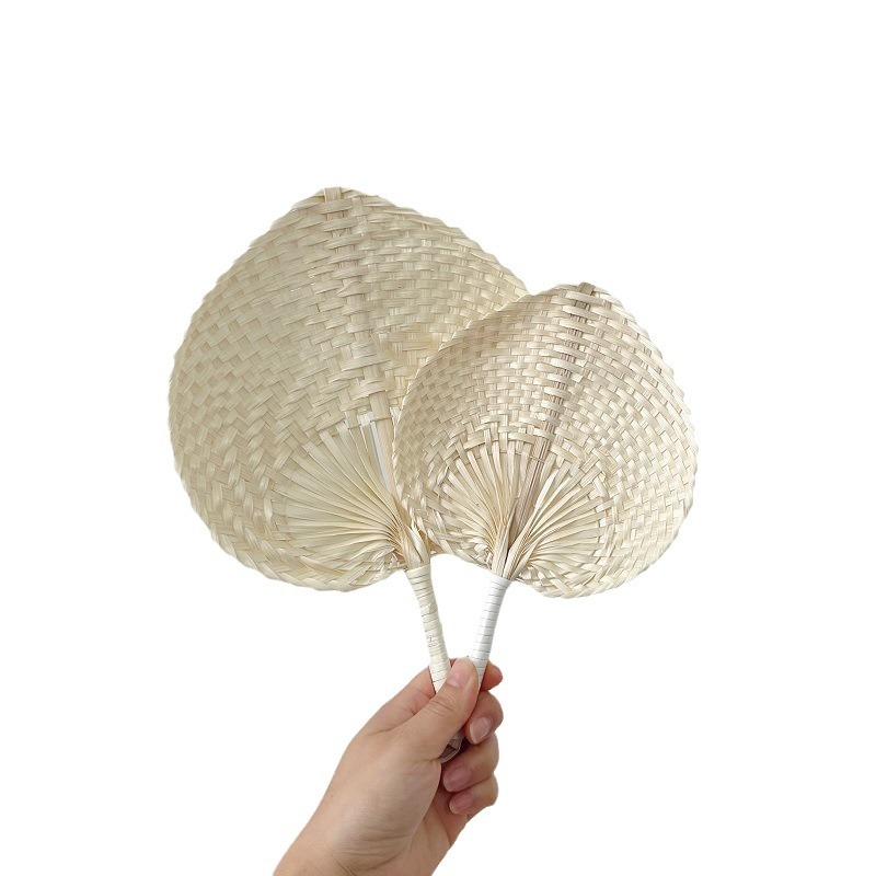 Bamboo craft fan small Pu Fan woven fan decoration baby fan mosquito repellent portable fan retro hand fan