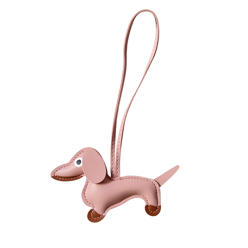Dachshund dog ornaments niche decorative leather bag pendant cute cartoon puppy keychain accessories car pendant