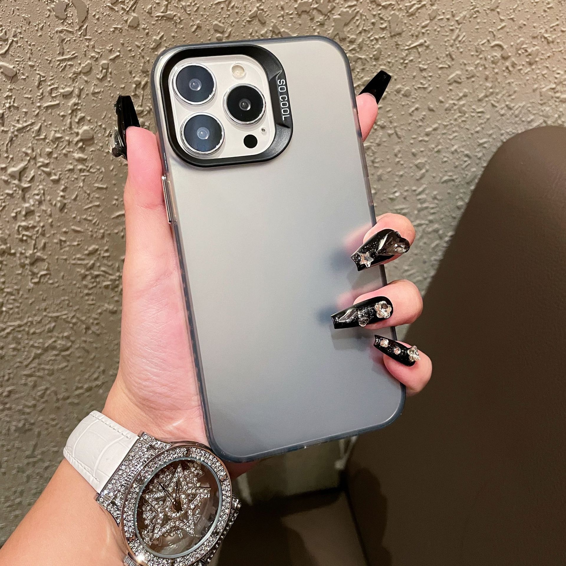 IMD Color Silver for Apple 16PRO Hard Case Solid Color Premium iPhone13/XR Simple Phone Case