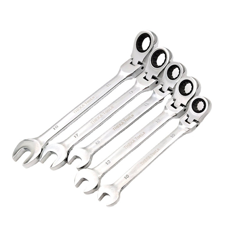 Two-way movable head open ratchet plank 72 tooth mirror quick manual dual-purpose ratchet wrench open-end wrench