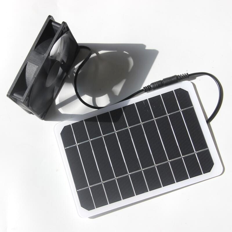 Pet Solar Panel Fan Chicken Dog Cat Airflow Exhaust Fan Solar Powered Ventilator Eco-Friendly Renewable Energy Device