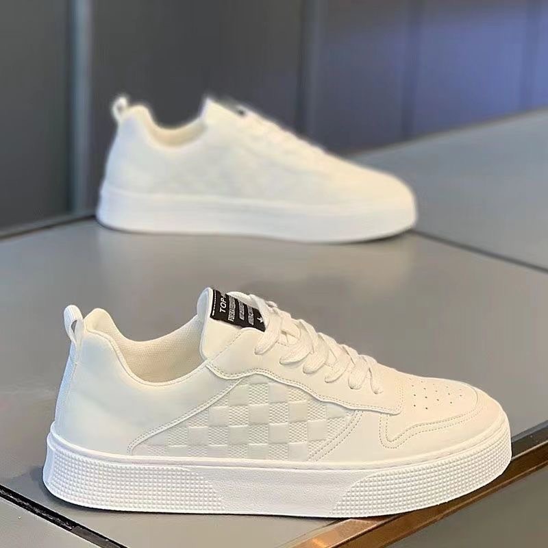 Summer Men's Shoes New Breathable White Shoes Men's Korean Style Trendy All-match Thick-soled Sports Casual Sneakers Trendy Shoes