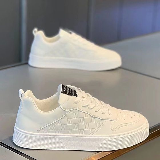 Summer Men's Shoes New Breathable White Shoes Men's Korean Style Trendy All-match Thick-soled Sports Casual Sneakers Trendy Shoes