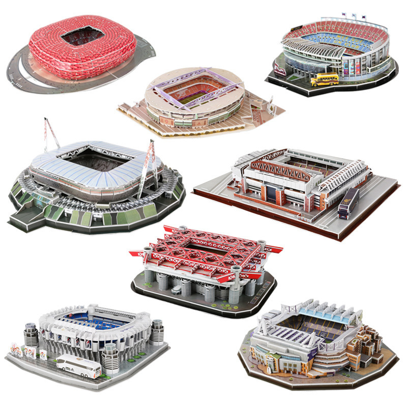 Cross-border 3D three-dimensional jigsaw puzzle Qatar World Cup football field collage paper building model children's jigsaw puzzle toy