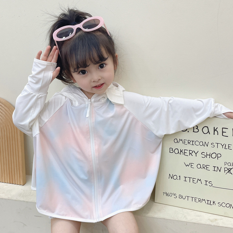 Children's Sunscreen Clothing Anti-ultraviolet Wear Girls' Sunscreen Clothing Summer Lightweight Breathable Ice Silk Baby Sunscreen Coat