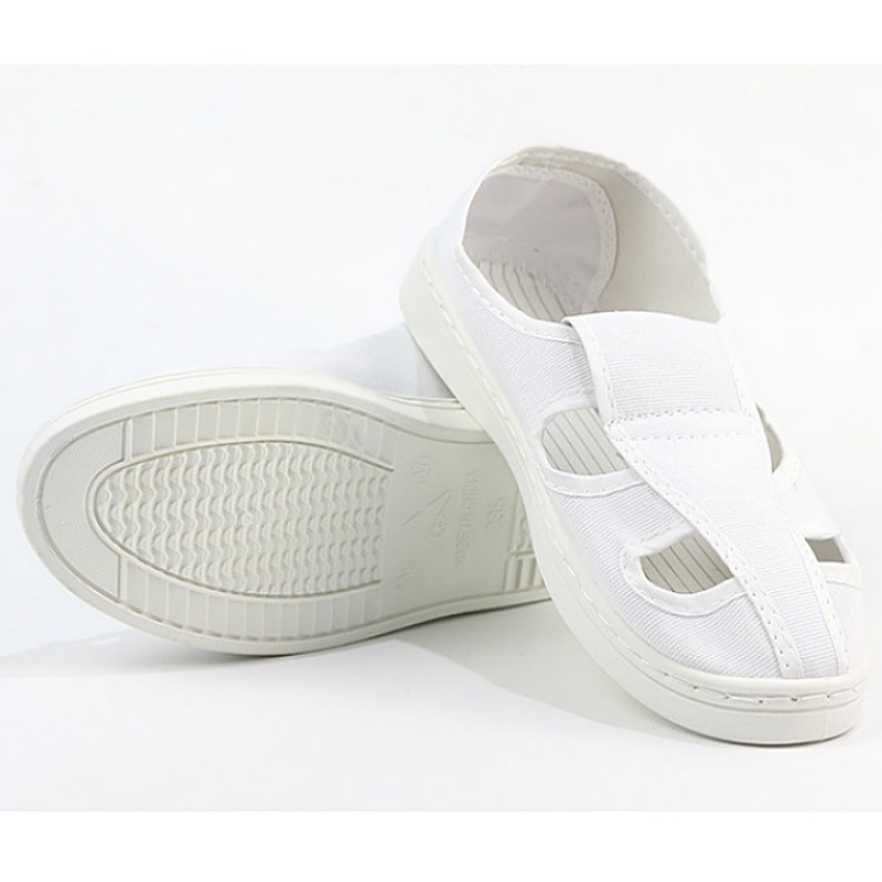 Anti-static shoes four-eye hole towel factory clean slippers dust-free canvas for men and women work dust-free shoes small white shoes