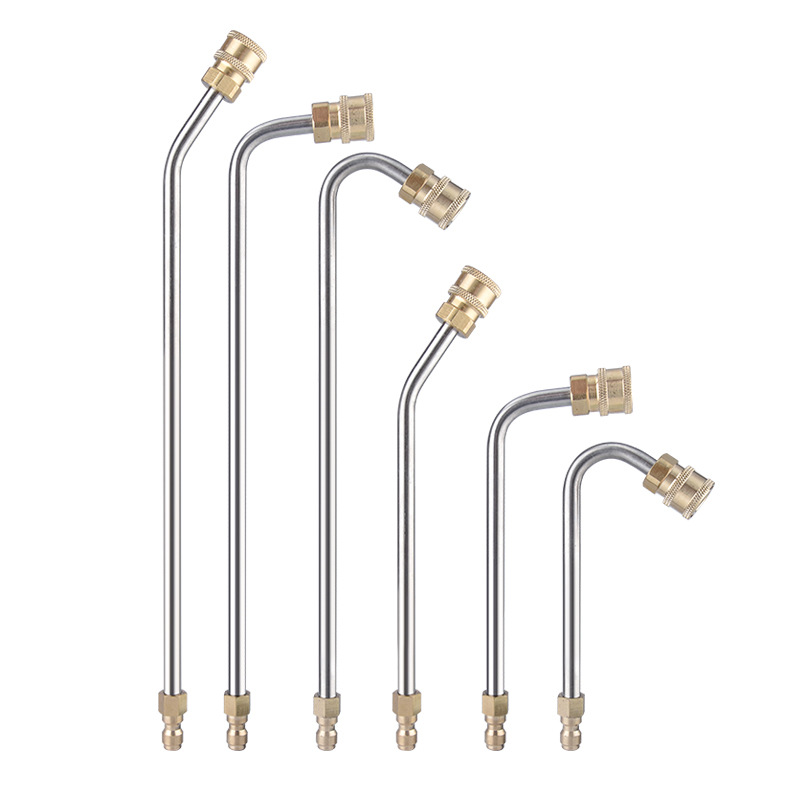 Factory wholesale high pressure car wash water gun elbow 1/4 quick connection right angle 90 degree extension rod cleaning machine spray gun bending rod