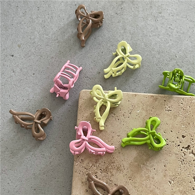 Girl heart cream color bow mini side bangs small grip side clip princess hair clip hair grip