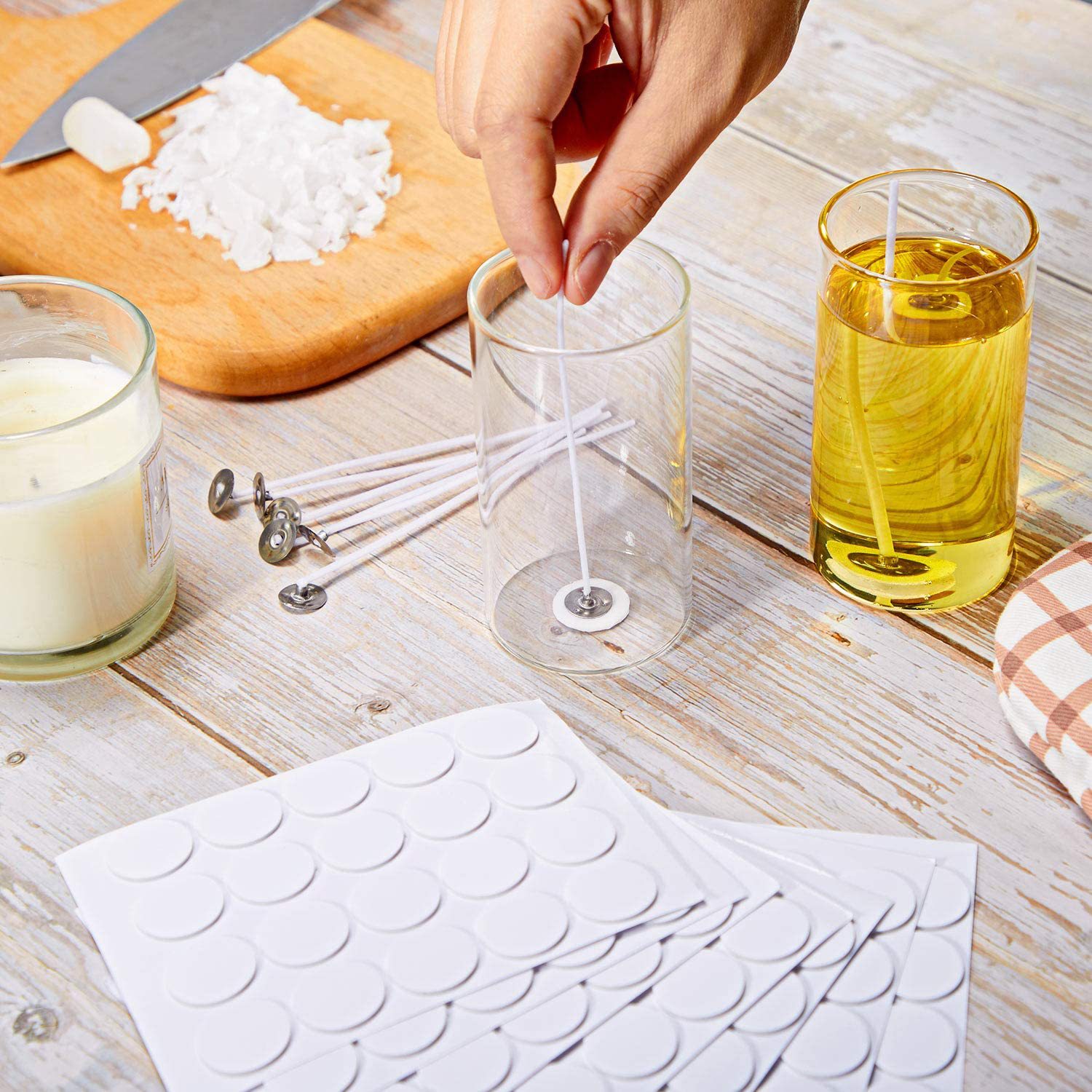 Factory spot supply candle wick sticker foam double-sided fixed glue candle base round viscose