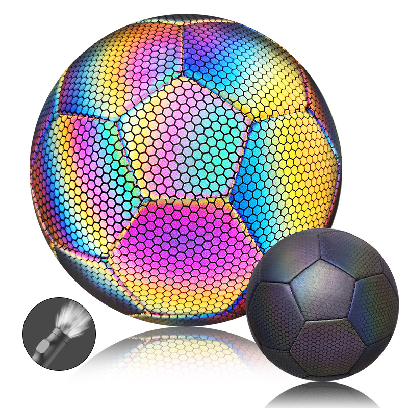 Distribución transfronteriza de fútbol reflectante luminoso N ° 4 N ° 5 Pu máquina de coser grupo de capacitación escolar compra entrega por lotes