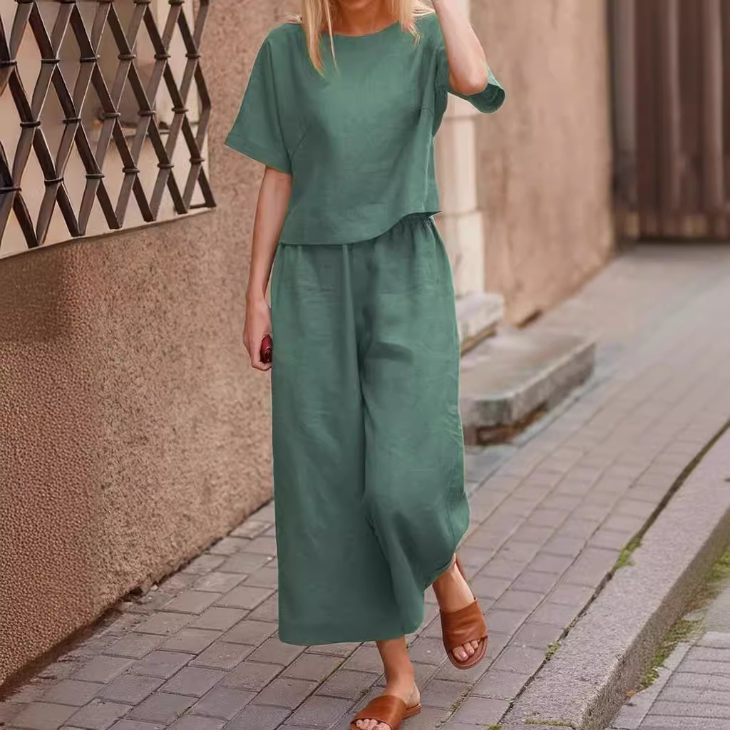 2024 large size suit loose solid color shirt trousers two-piece set