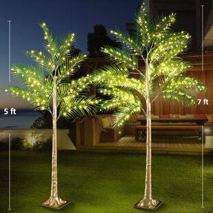 Palm tree lamp living room courtyard simulation landscape decorative tree copper wire lamp holiday party scene layout luminous tree lamp