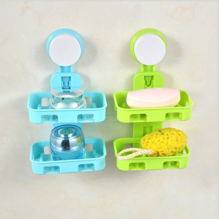 Powerful Suction Cup Multifunctional Soap Box Wall-mounted Soap Box Draining Soap Holder Toilet Non-punching Storage Rack