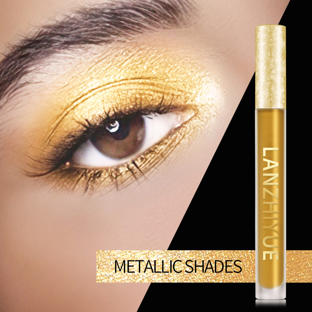 Cross-border hot LANZHIYUE gold liquid eye shadow liquid mermaid Ji European and American Pearl fine shining eye shadow Liquid Lip Glaze