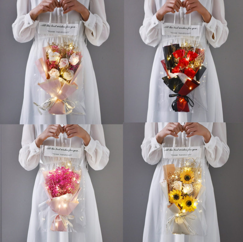 Tanabata gift for girlfriend creative stars sunflower bouquet soap flower rose stall Valentine's Day