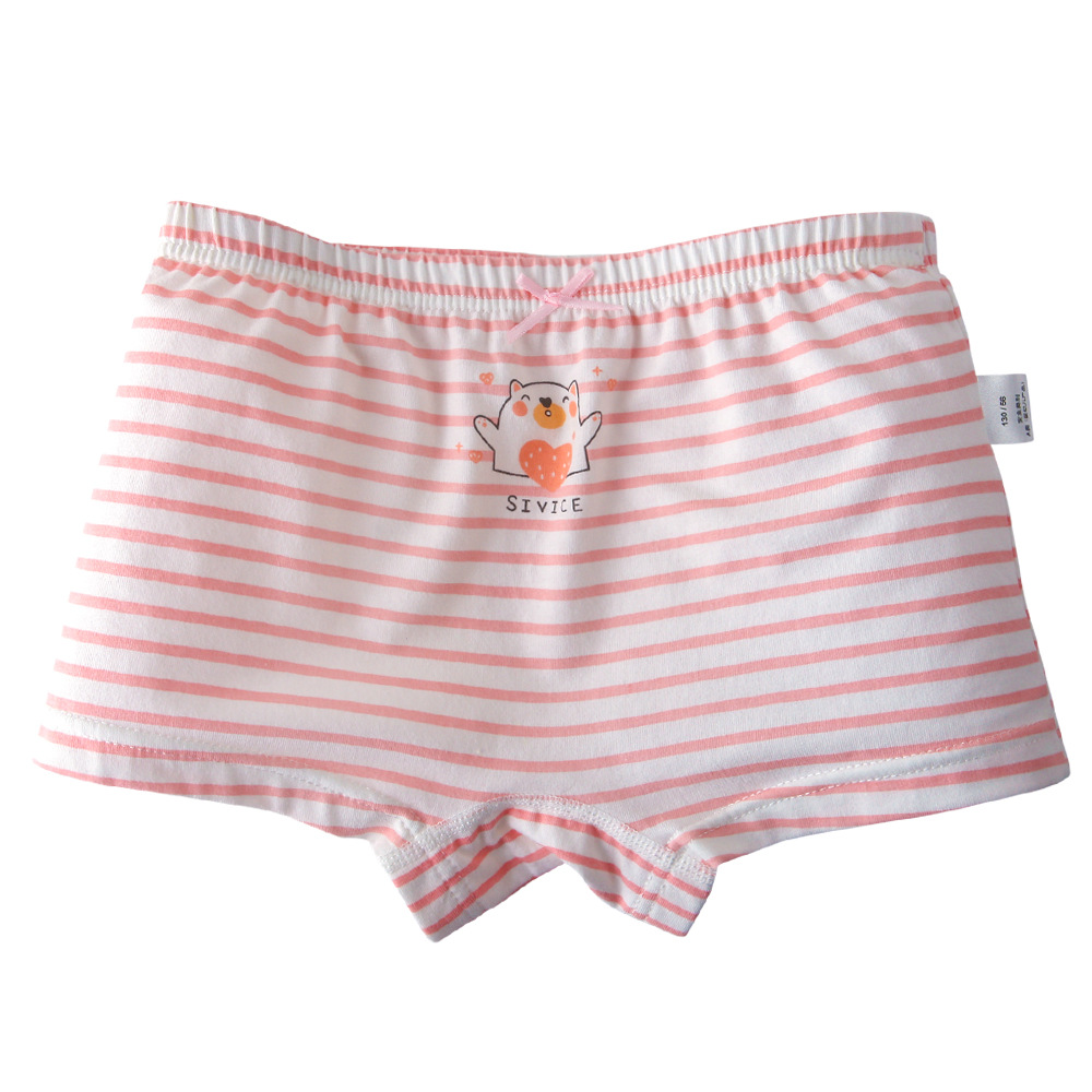 Girls' Underwear Pure Cotton Boxers Student Size Children's Triangle Four Corners Not Clipped pp Baby Children's Shorts