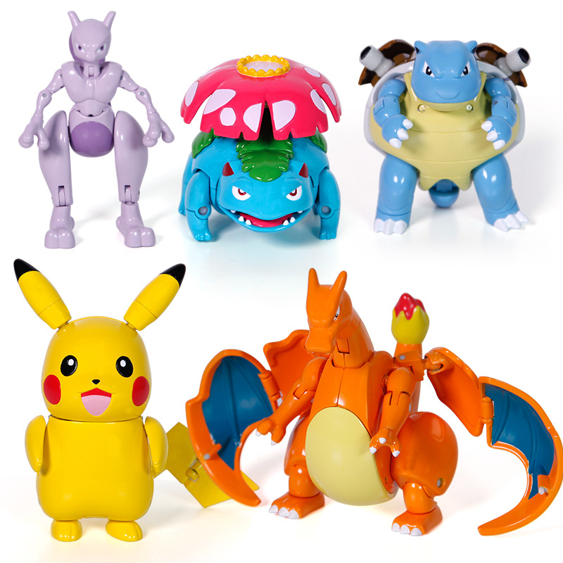 Genuine pet Pokémon Pokémon Pikachu handheld office blind box ball deformation toy 1st generation