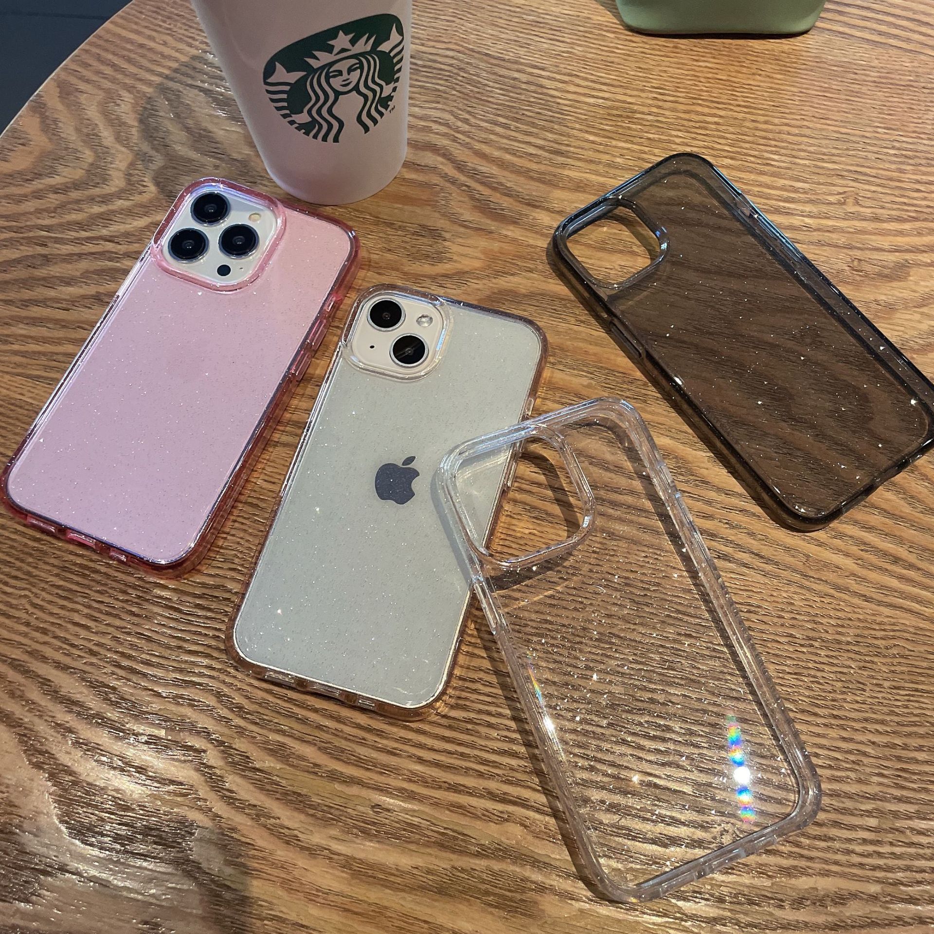 亞克力閃粉加厚適用iPhone15Promax蘋果14手機殼12防摔7se/14/11