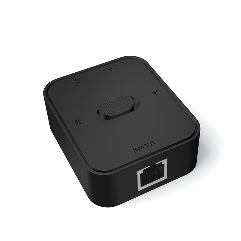 Gigabit network switcher RJ45 power-free network cable sharing device passive internal and external network switching black and white random sending