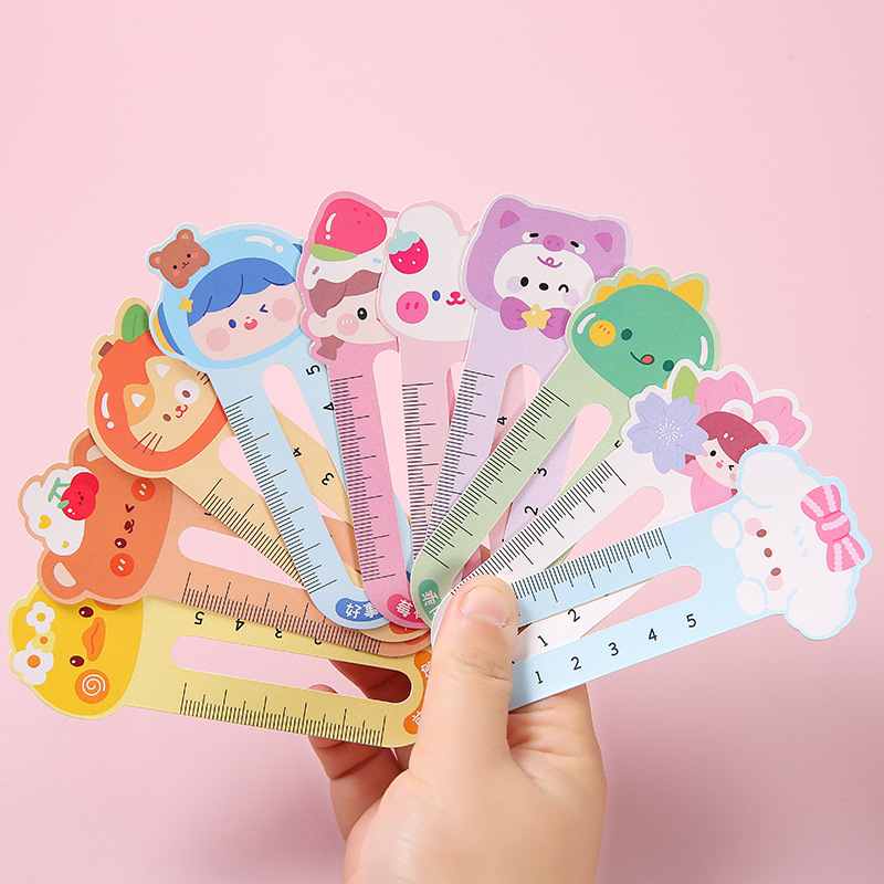 Cute simple creative bookmark ruler box cartoon small animal high color value student paper stationery 61 gift