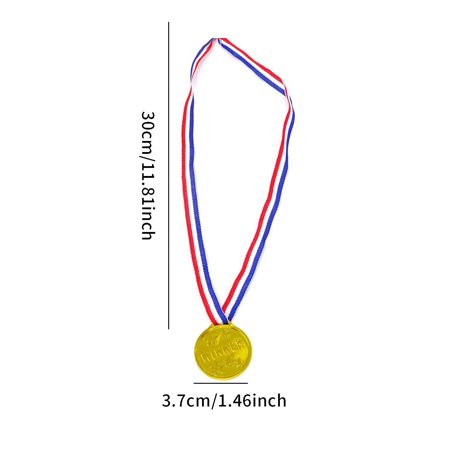 Children's Plastic Medal Tag with Safety Buckle Toy Golden Games Medal Copper Silver Toy Party Gift