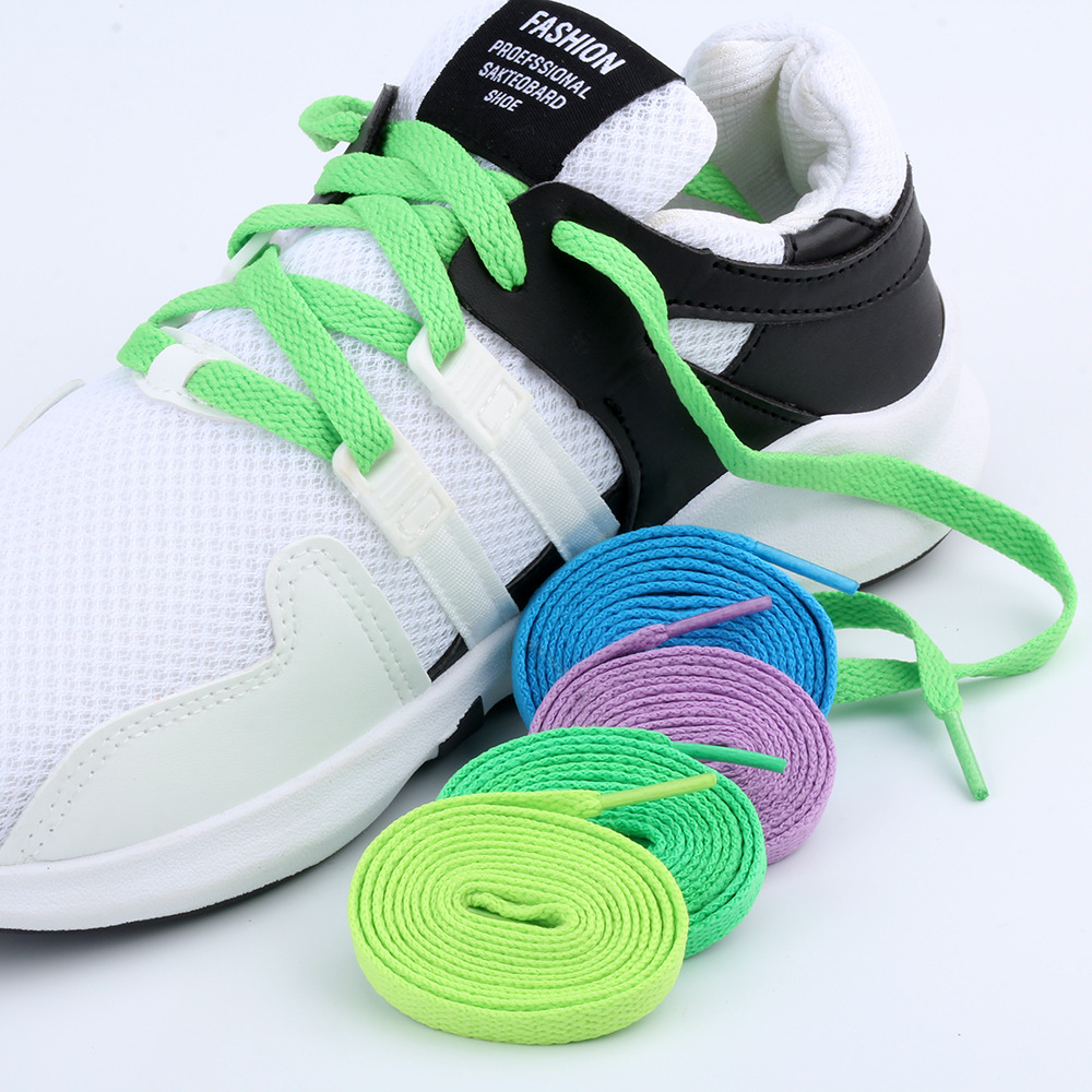 Factory in stock white shoes all-match Universal Sports Leisure mountaineering basketball shoes shoelace 8mm single layer flat shoelace