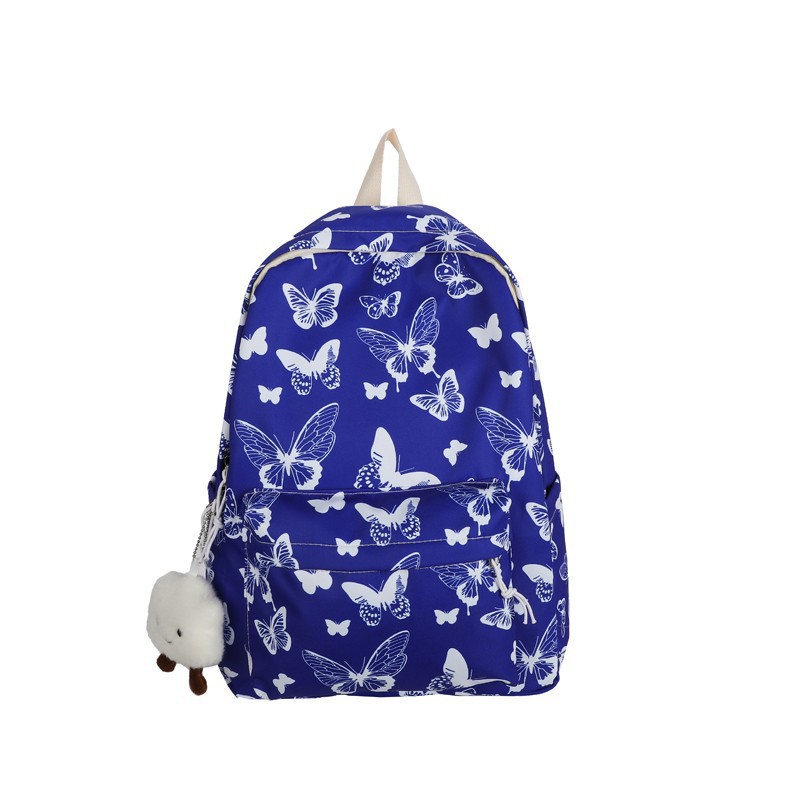 Backpack Wholesale 2024 New Fashion Color Butterfly Student Schoolbag Trendy Casual Simple Nylon Backpack
