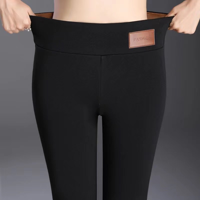 Lamb fleece leggings 2023 autumn and winter wear plus velvet padded mother warm feet plus velvet padded padded pencil pants