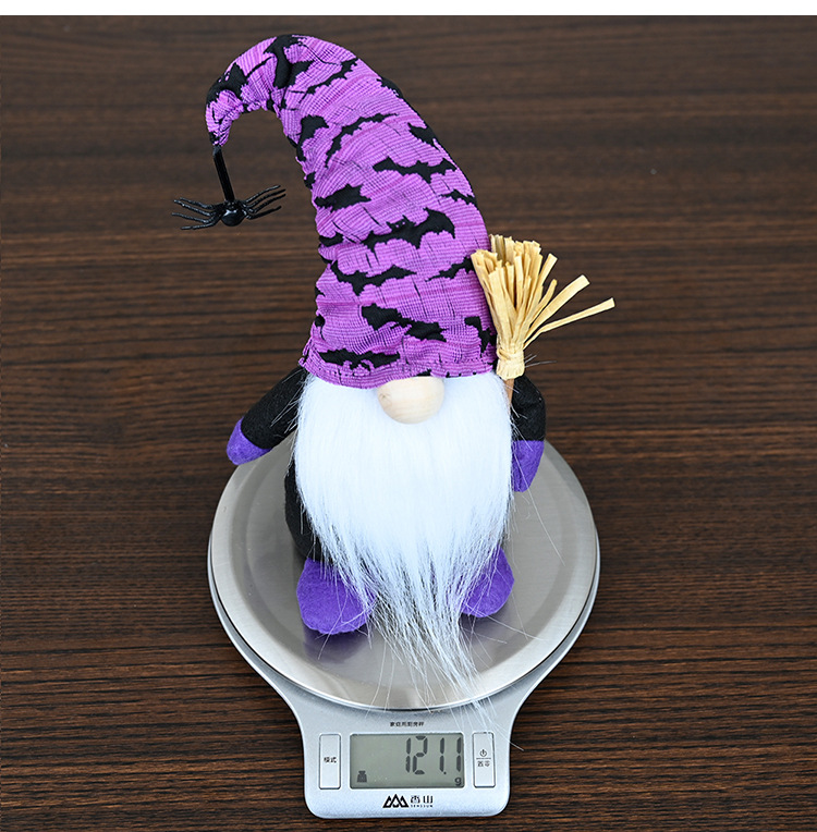 Cross-border New Halloween Decorations Halloween Broom Rudolph Standing Doll Home Window Halloween Decorations_voghion.com
