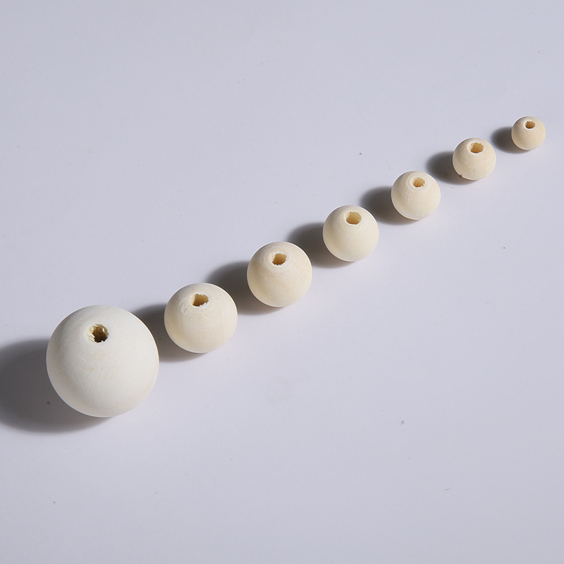 木のビーズの卸売りの大きい穴の木のビーズのdiyのアクセサリーの部品の現物の6-50mmのハスの木のボールのビーズの木の製品|undefined
