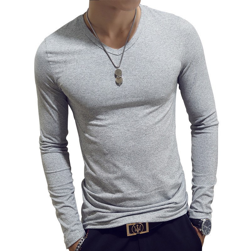 Autumn New Color Long-sleeved T-shirt Men's Tight Round Neck Slim-fit Base Shirt Quick-drying Breathable All-match T-shirt Top