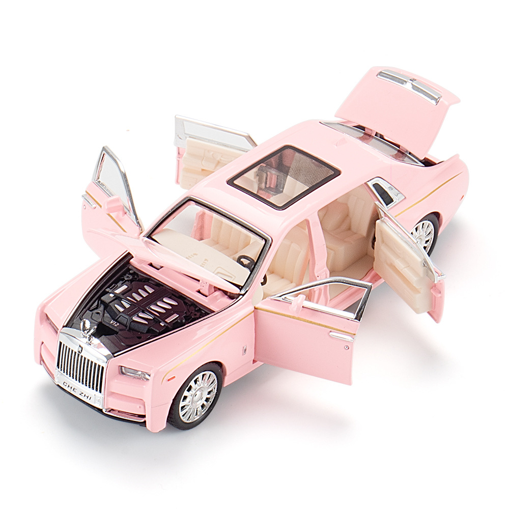 (Boxed) 1:32 simulation alloy Rolls Phantom lighting sound pink girl boy toy car model wholesale