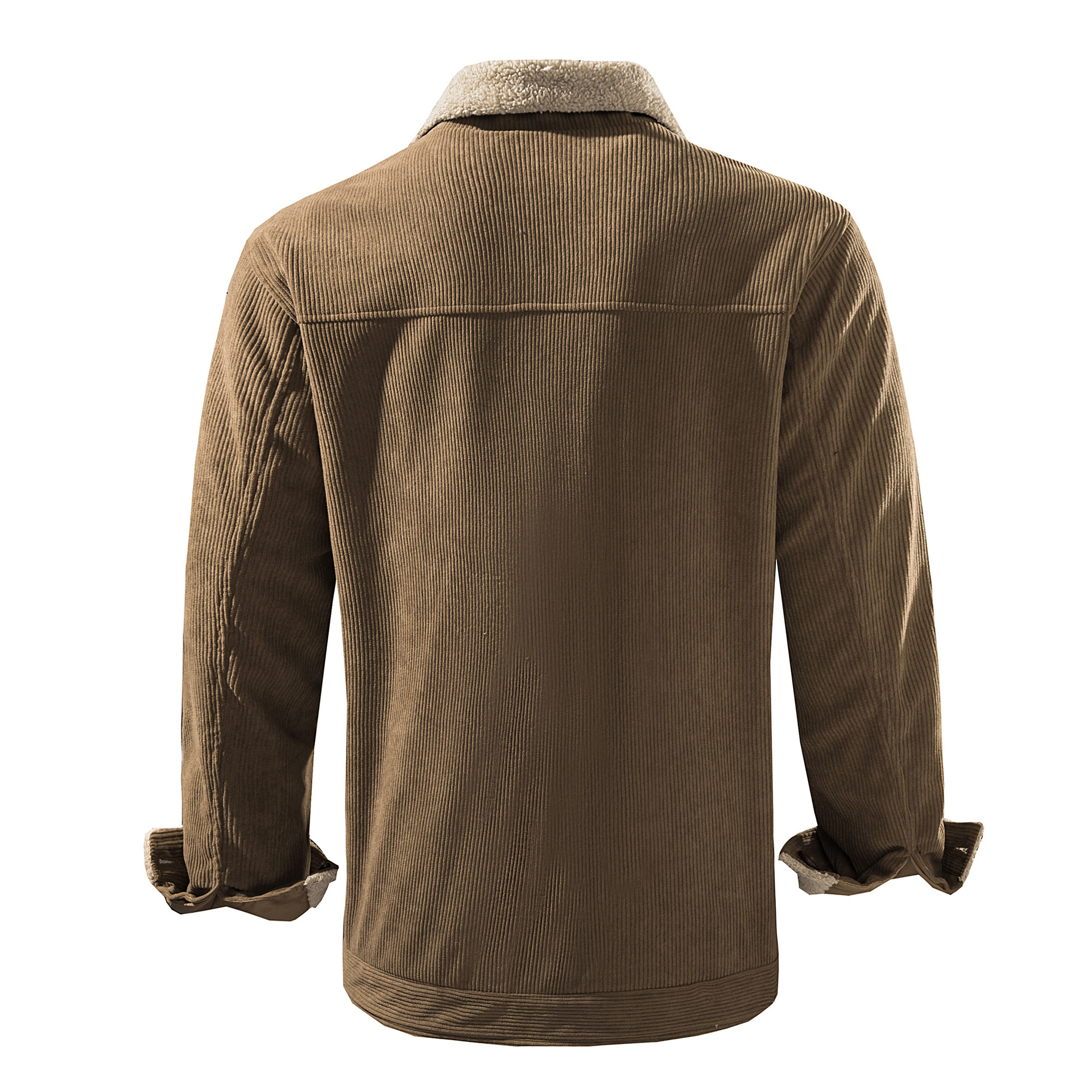 American size men's plus size men's cashmere thickened jacket foreign trade lapel winter casual loose corduroy jacket