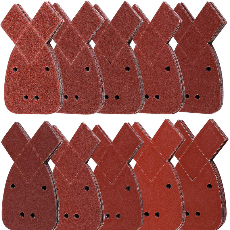 Dovetail sandpaper rabbit ear-shaped 4-hole triangle sandpaper cross-border combination suit napping sheet 170*140 * 95mm