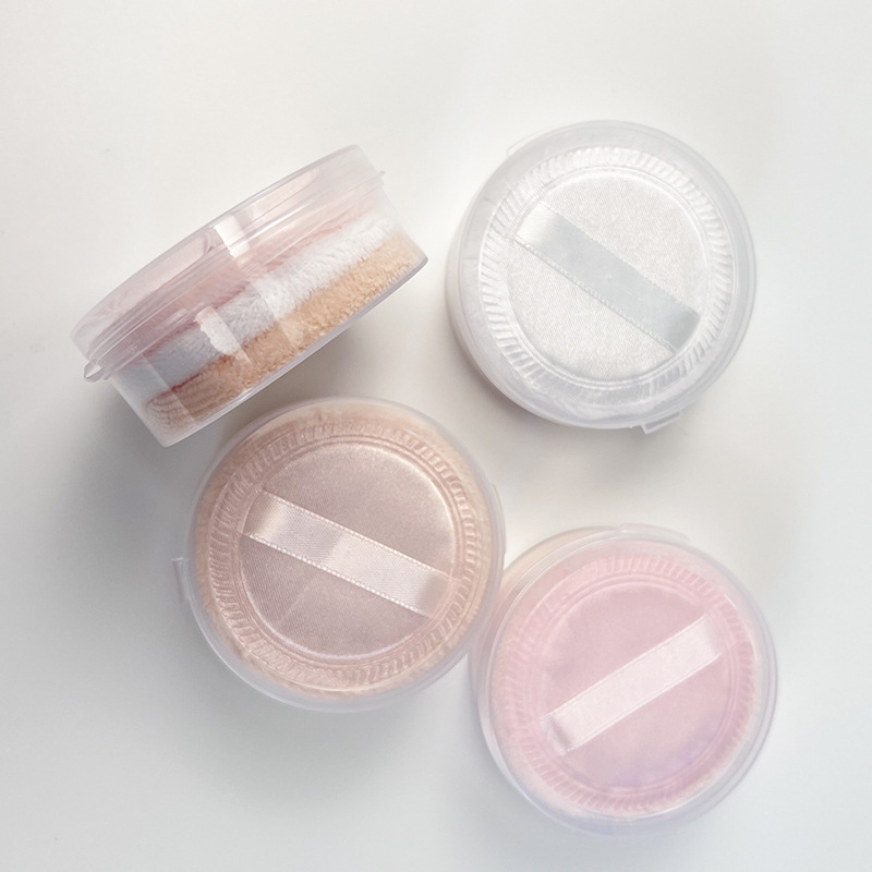Wholesale round makeup cotton dry puff short velvet satin powder powder powder powder body pressed cotton makeup puff