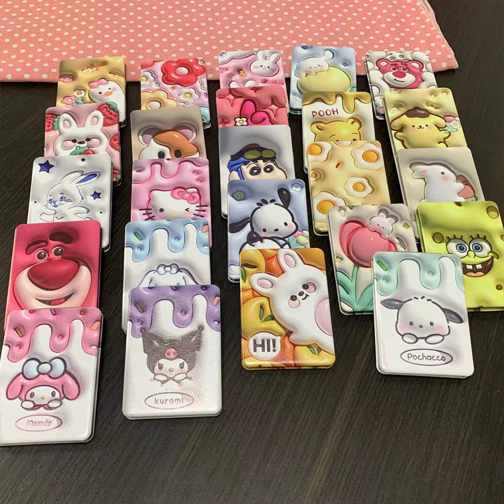Sanrio Kulomi Small Mirror with Students Makeup Mirror Home Folding Mirror Double-sided Pattern Makeup Mirror