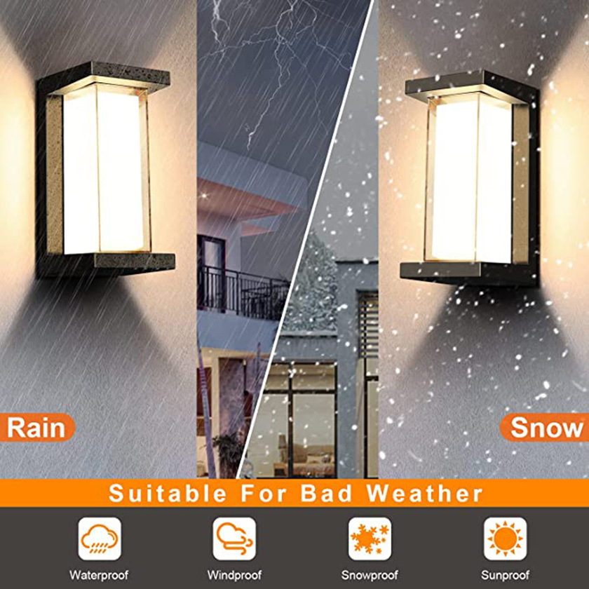 Cross-border new graffiti smart wall lamp IP65 Waterproof garden lamp RGB + WW + CW dimmable color toning wall lamp