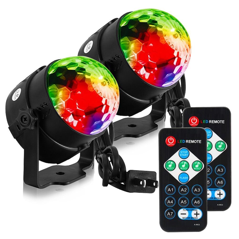 Remote control small magic ball lights Led colorful mini voice control crystal magic ball strobe DJ stage atmosphere dormitory party lights