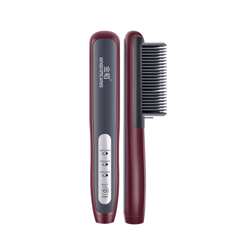 Golden Rice Straight Hair Comb Straight Roll Dual-purpose Curling Stick Artifact Straighten Inner Buckle Not Hurt Hair Female Short Hair Comb Small Wholesale