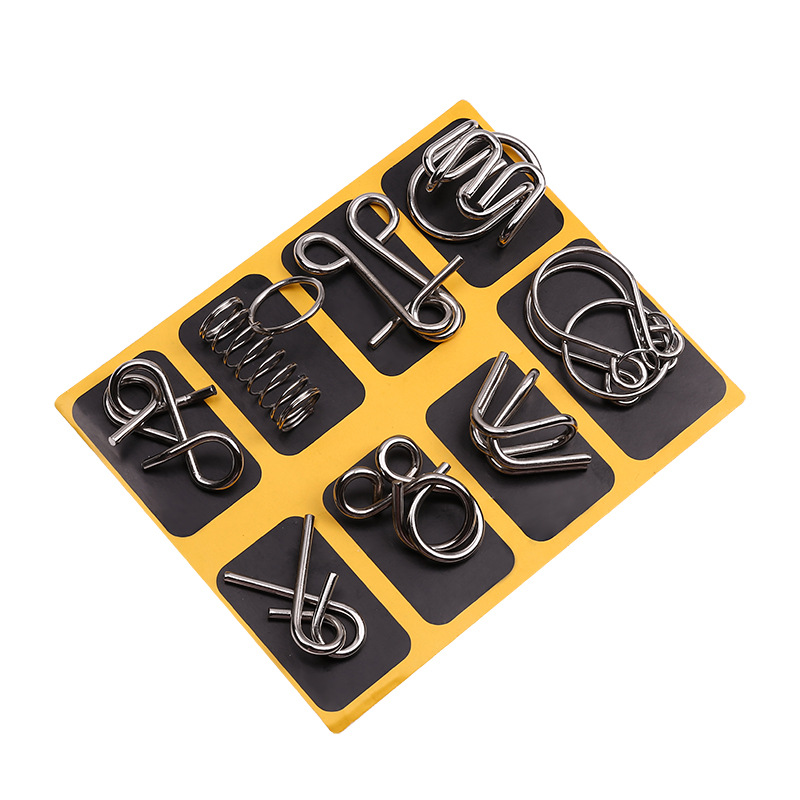 Educational toys nine-chain intelligence release 24-piece set full set of students and children's intelligence release iron ring buckle Luban lock