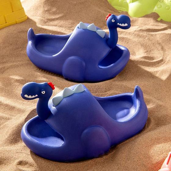 Thick Bottom Snake Neck Dinosaur Parent-Child Slippers Women's Long Neck Dragon Home Cartoon Children's EVA Sandals Shit Feeling Couple Men