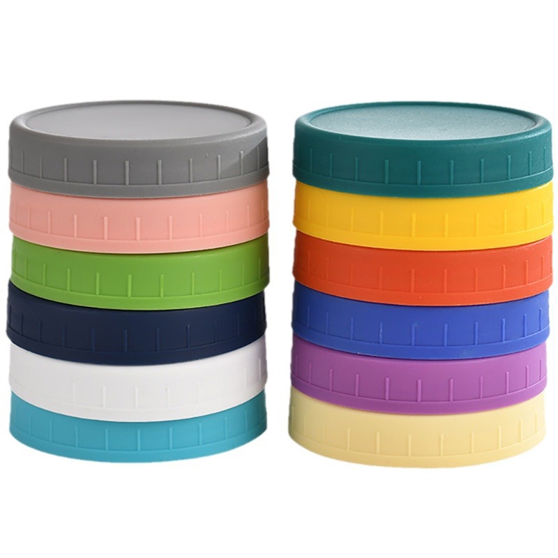 Amazon PP Plastic Mason Cover Color 70mm Standard Mouth 86mm Wide Mouth Handlehold Cup Mason Jar Sealed Cover