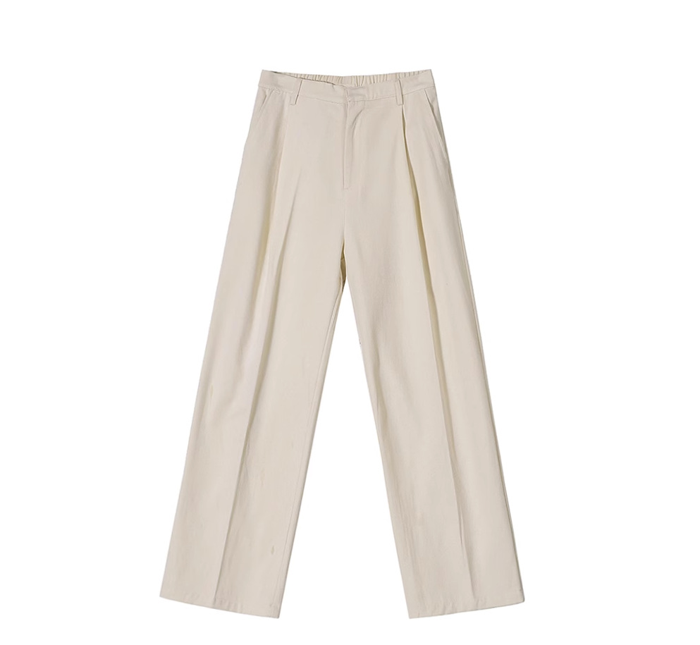 wide leg mopping slim suit pants men's Korean style loose straight thick casual pants cleanfit autumn and winter