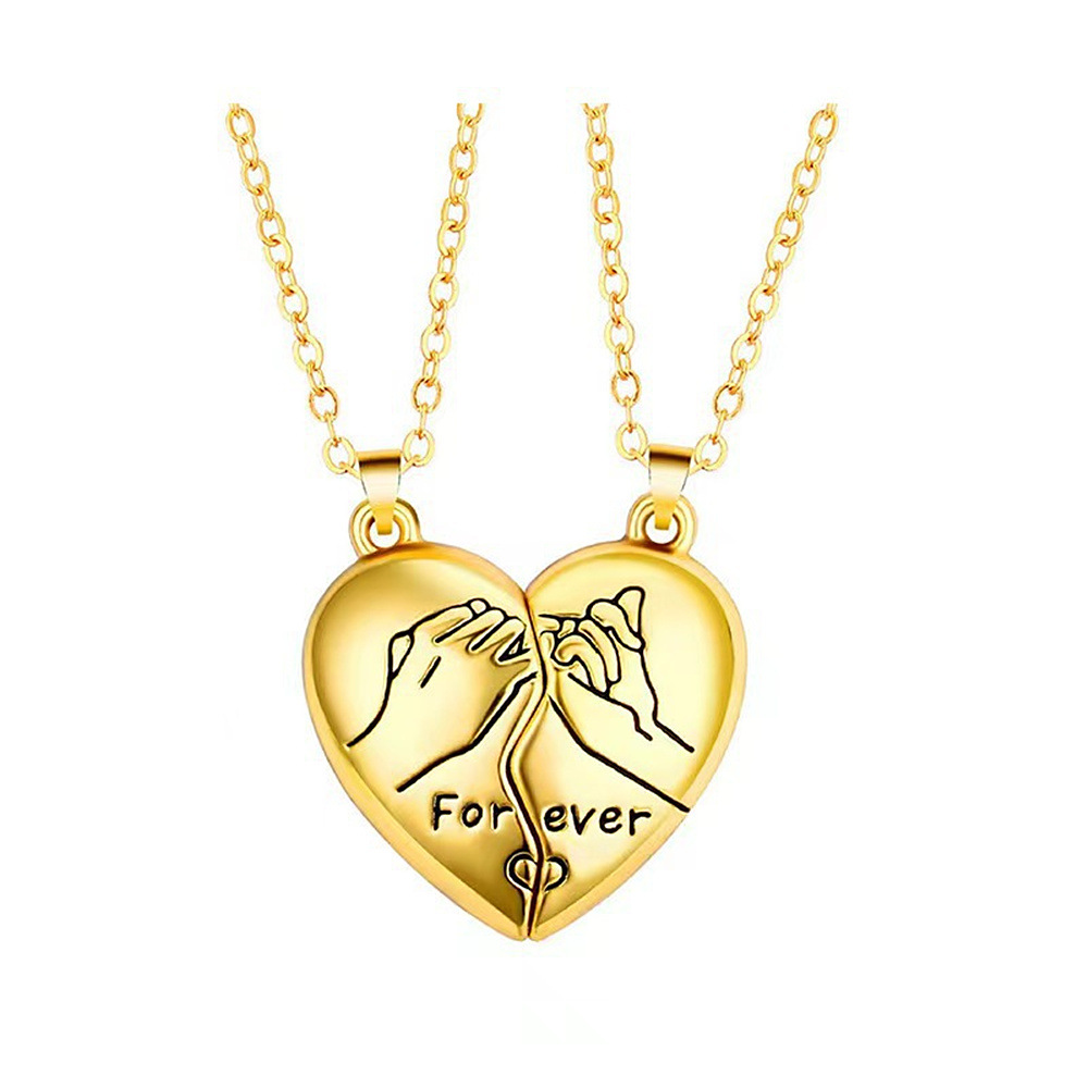 Creative design sense pendant clavicle chain cross-border explosions pull hook heart-shaped magnetic attraction men and women lovers necklace gift wholesale