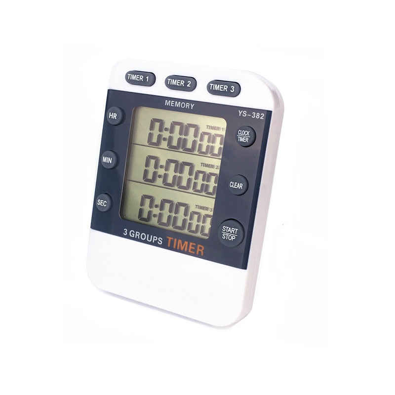Yisheng YS-382 three groups of positive countdown timer reminder timer student kitchen baking industry sound adjustable