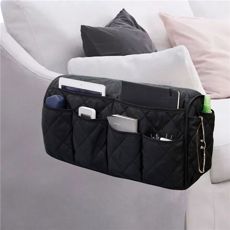 Sofa armrest hanging bag remote control fabric storage and finishing multifunctional sundries storage bag chair side storage bag