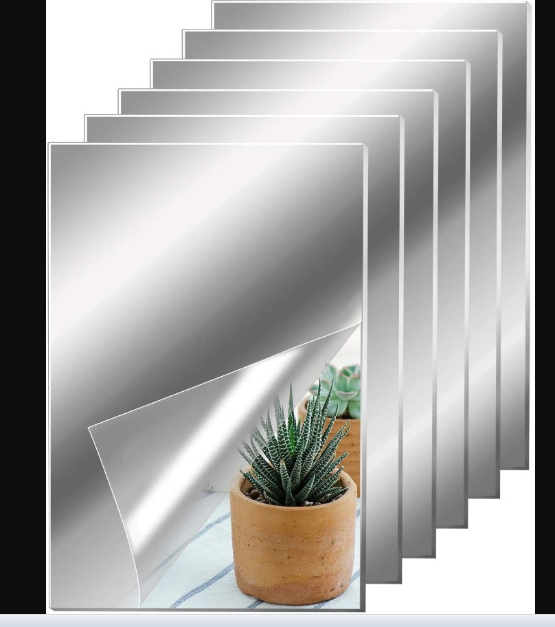 Square Mirror Wall Sticker Acrylic Sticker SM145 Gold Silver Black Mirror Film Bathroom Decoration Square