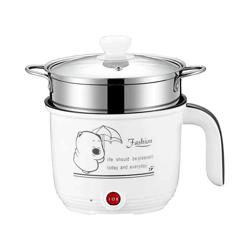 Factory self-selling multi-functional electric cooker student dormitory non-stick cooking noodles integrated small electric hot pot export fixed color box