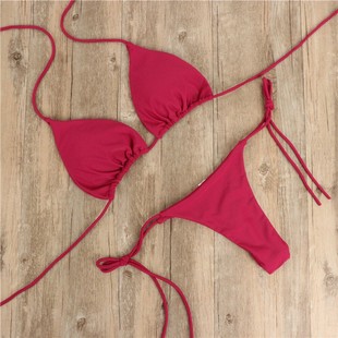 European and American Sexy Bikini Swimsuit Women's Split Strap Adjustable Multicolor Swimsuit Set