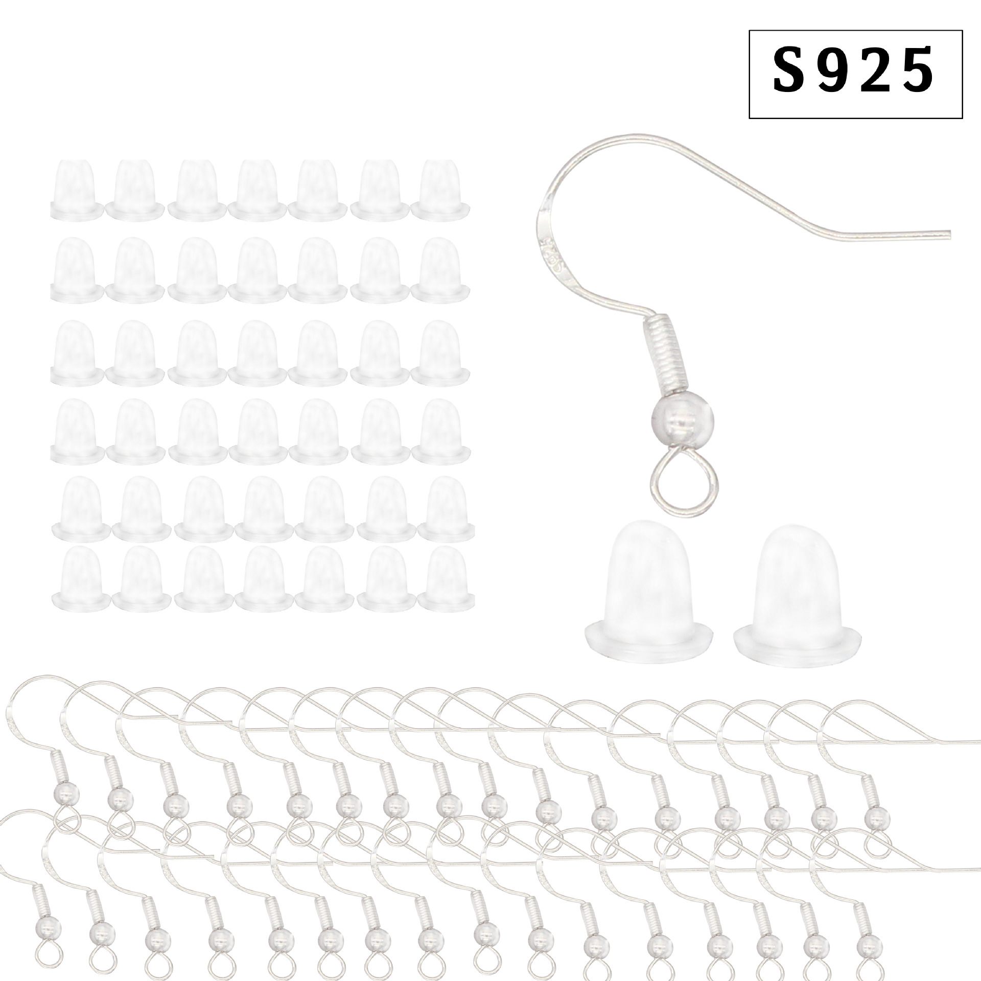 Amazon explosions S925 pure silver ear hook diy jewelry accessories ear hook set manufacturers wholesale pure silver ear hook